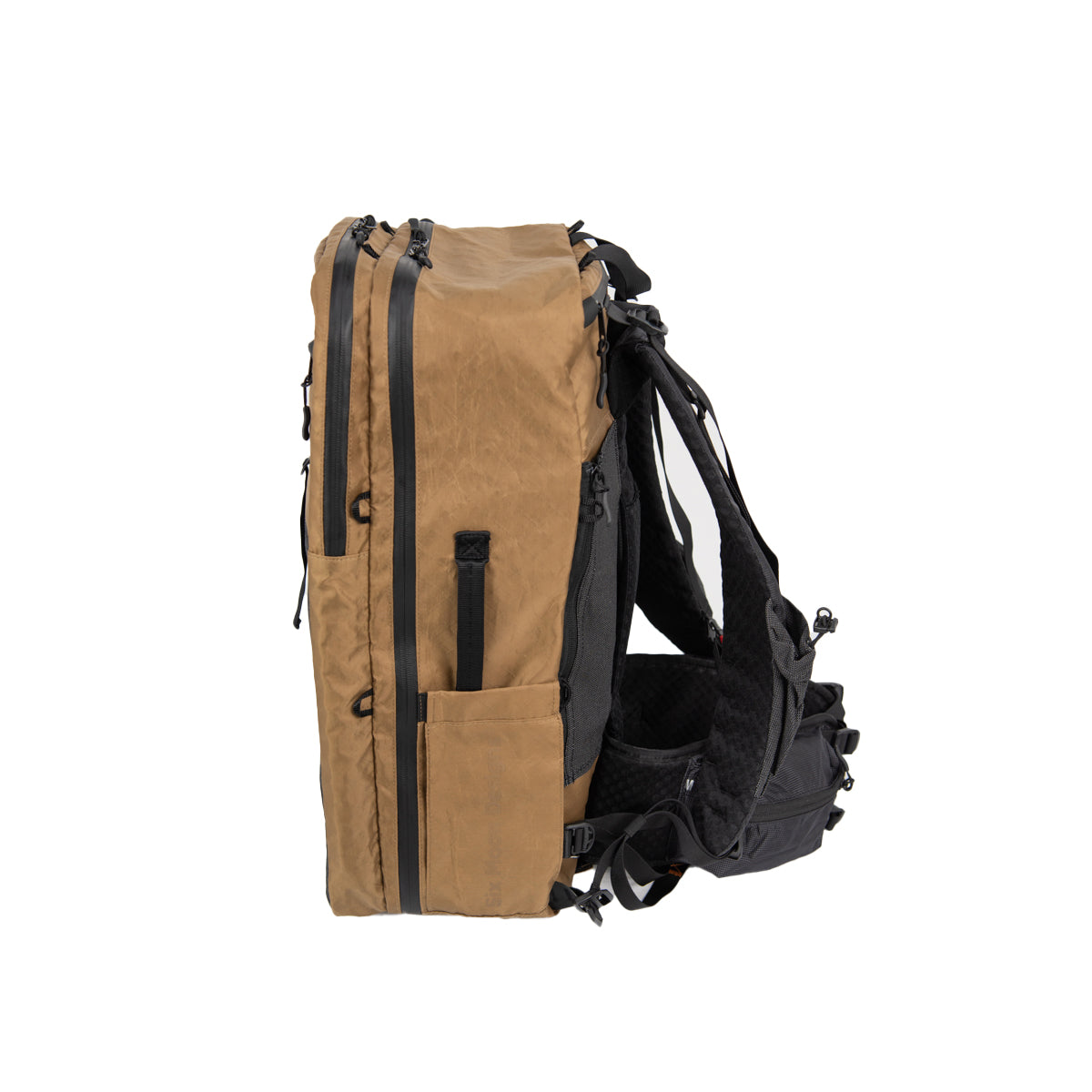 SMD ADC Plus Coyote Brown right side also showing shoulder straps and hip belt on a white background