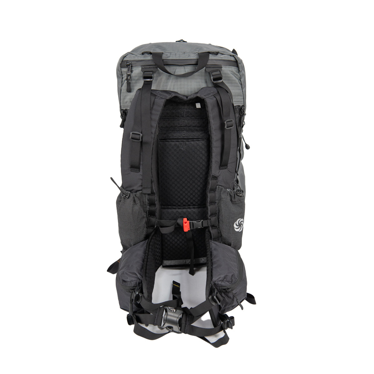 ADC plus Backpack in robic showing shoulder straps gray on a white background
