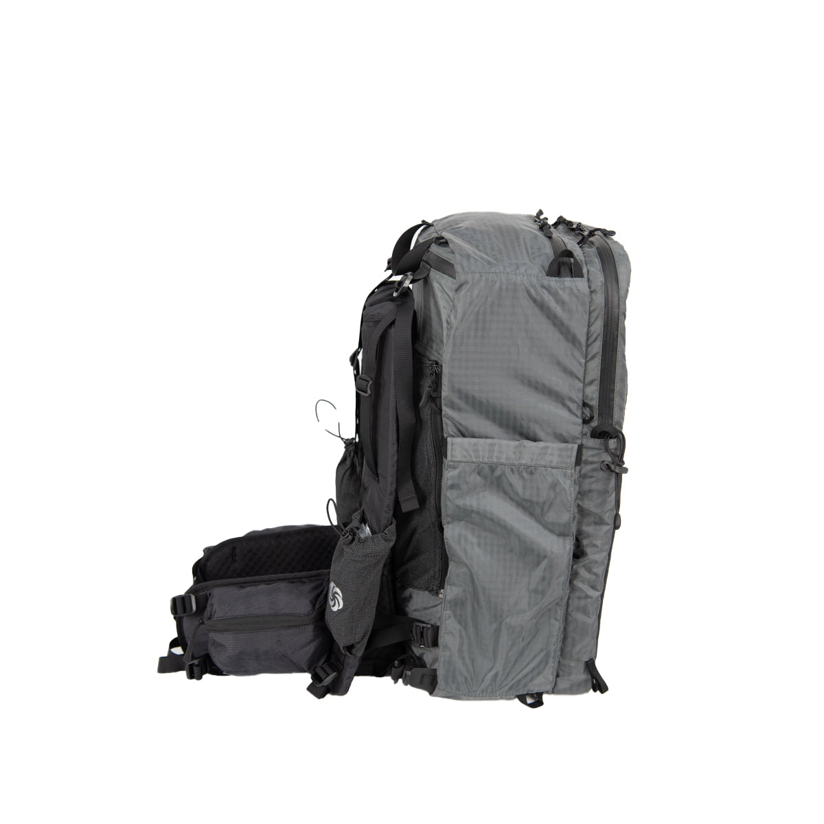 ADC plus Backpack in robic gray left side on a white background