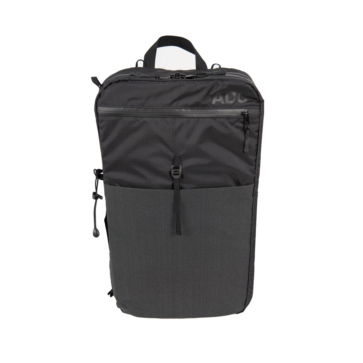 ADC Backpack in robic black front on a white background