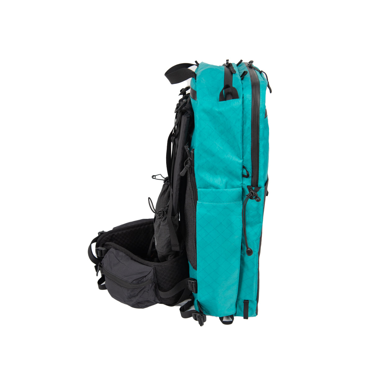 SMD ADC Teal left side also showing shoulder straps and hip belt on a white background