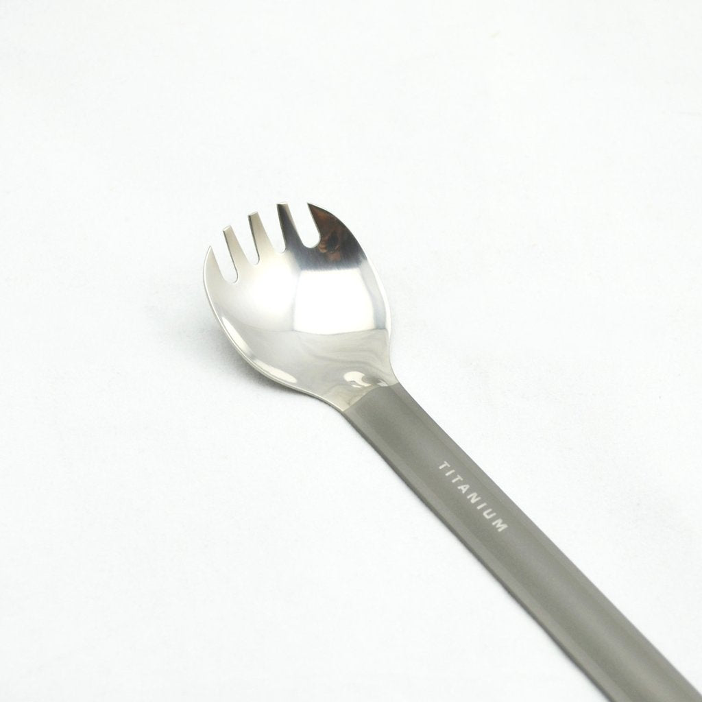 Titanium Long Handle Spork - Blue