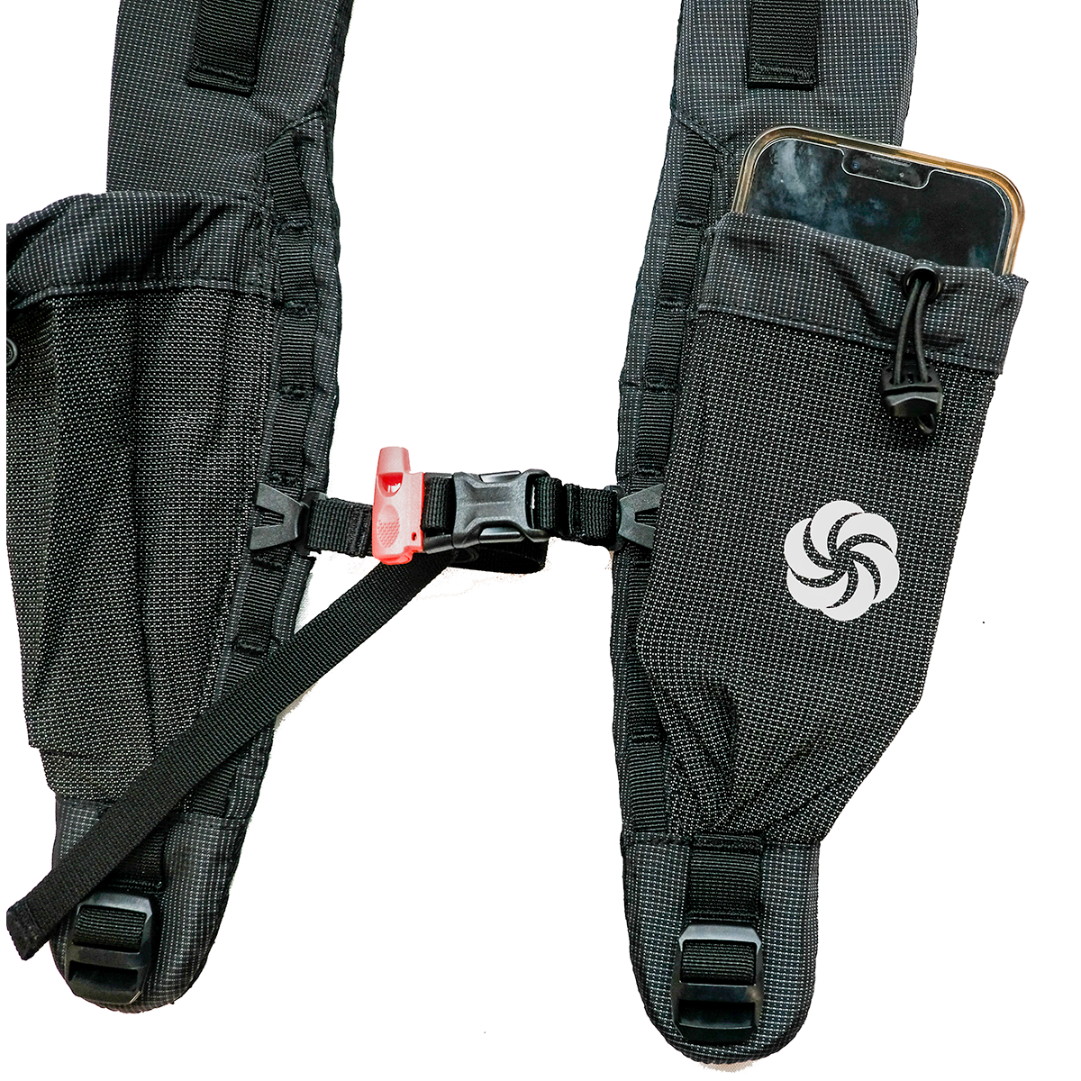 Flight Shoulder Harness pocket with phone