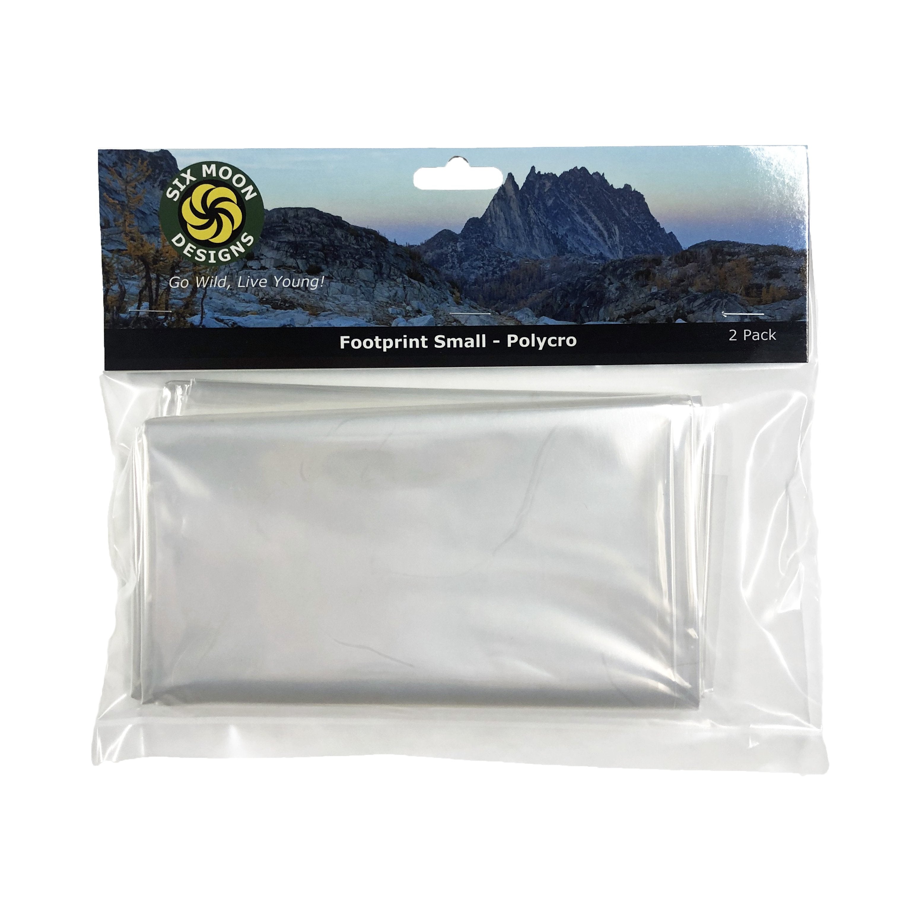Poly Small folded and inside of a clear plastic bag with a header card on top