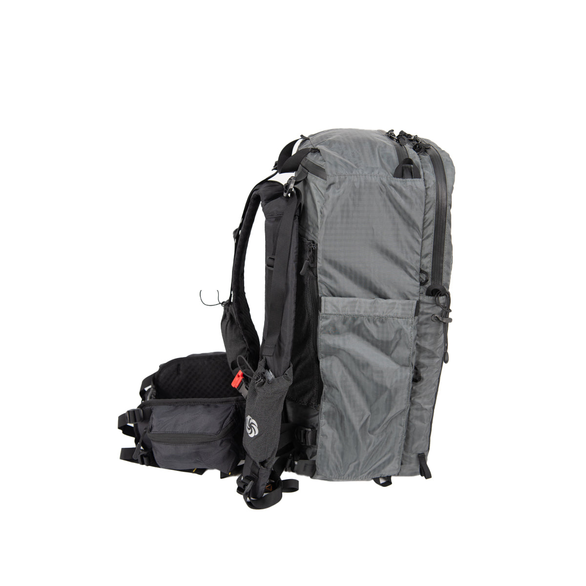 ADC plus Backpack in robic gray left side on a white background