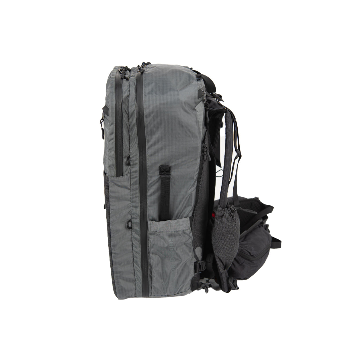 ADC plus Backpack right side in robic gray on a white background