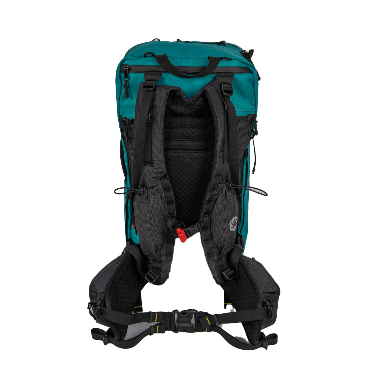 SMD ADC Plus Teal showing shoulder straps and hip belt on a white background