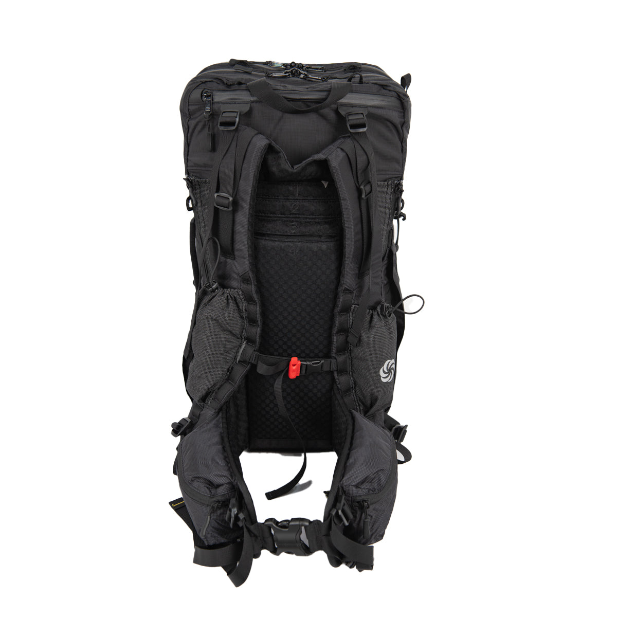 ADC Backpack in robic black rear showing shoulder straps on a white background