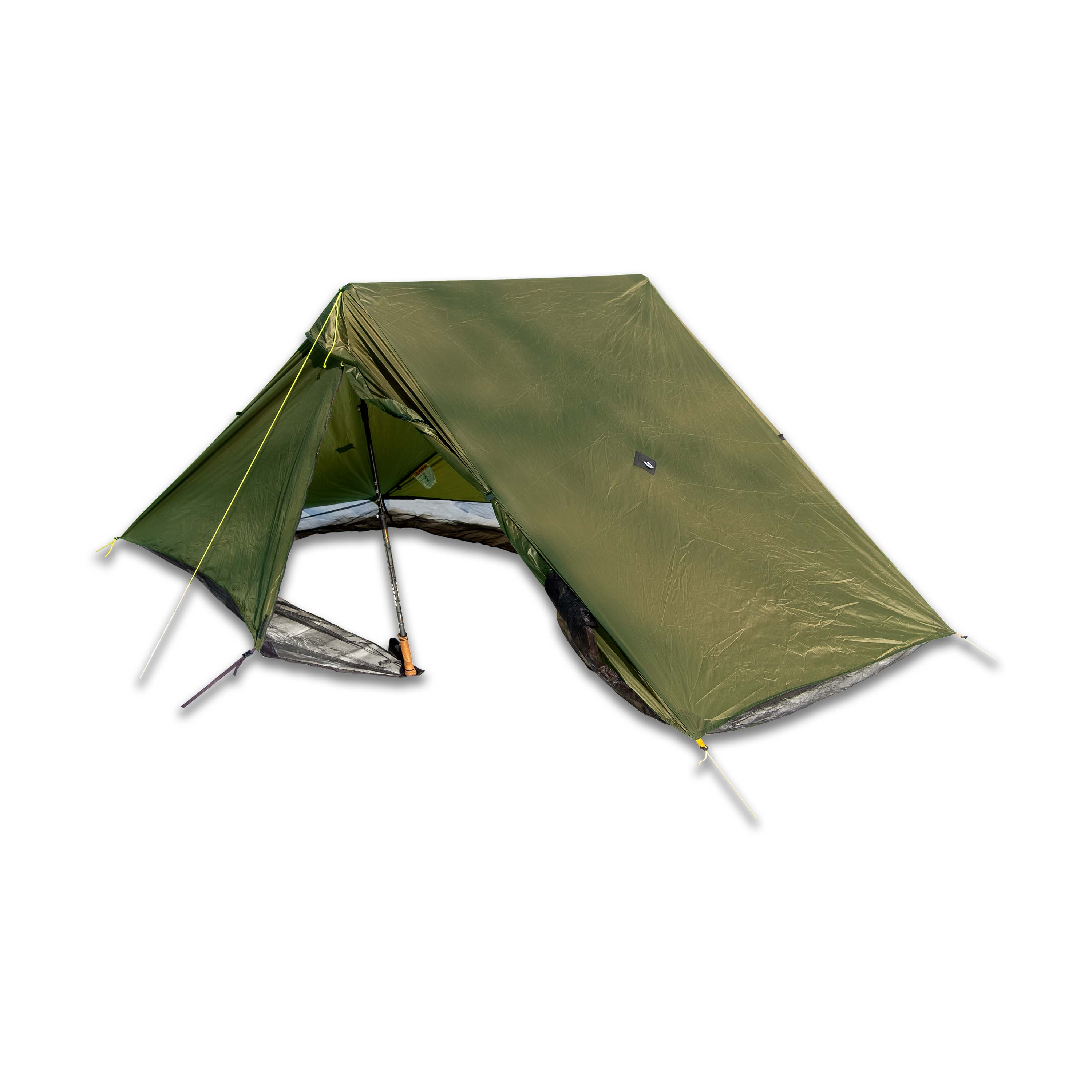 Owyhee Tarp in Green half open