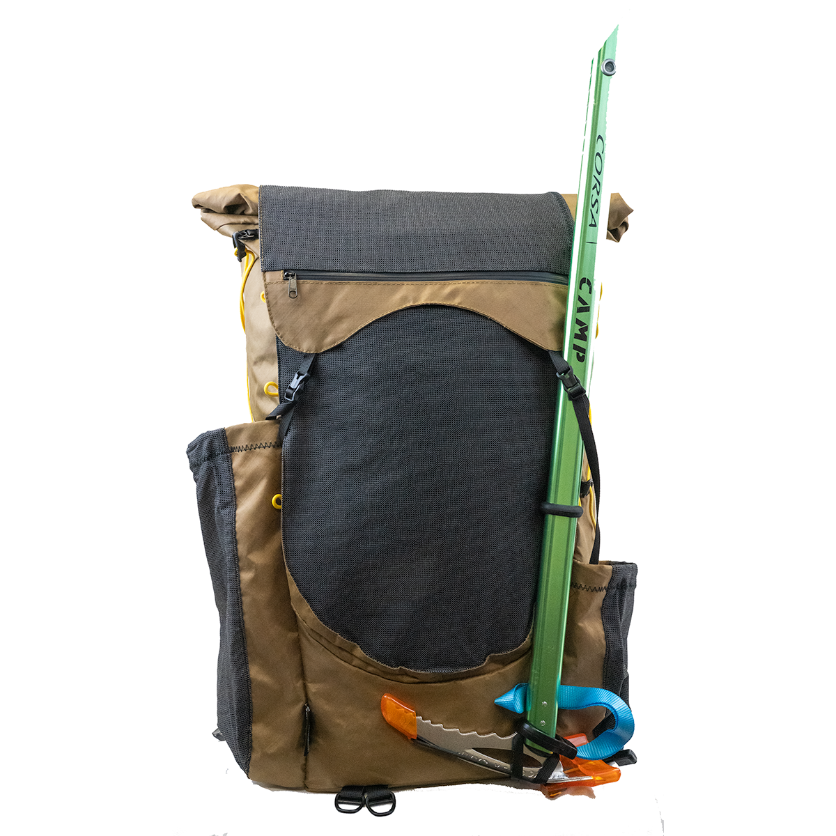 Minimalist V2 Ultralight Backpack with ice axe attached